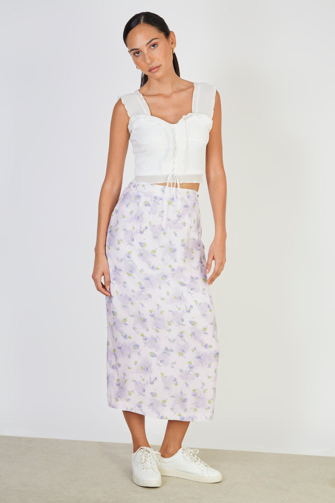 Lilac floral print pencil skirt_4