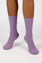 Lilac ribbed cashmere wool blend socks_4