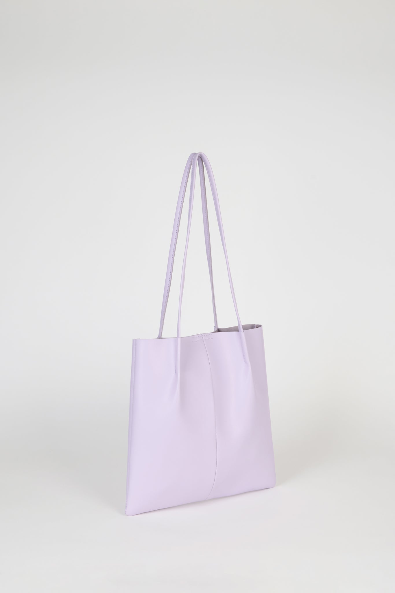 Lilac vegan leather pinched strap tote bag_2