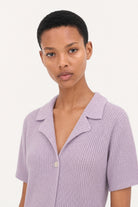 Lilac linen blend short sleeved cardigan_3