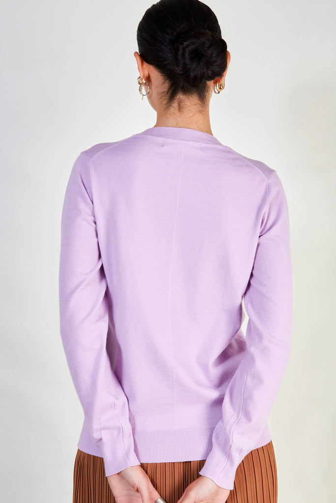Lilac cashmere blend crew neck jumper_3