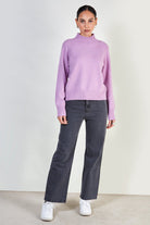 Lilac cashmere blend ribbed neck jumper_2
