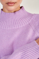 Lilac cashmere blend ribbed neck jumper_4