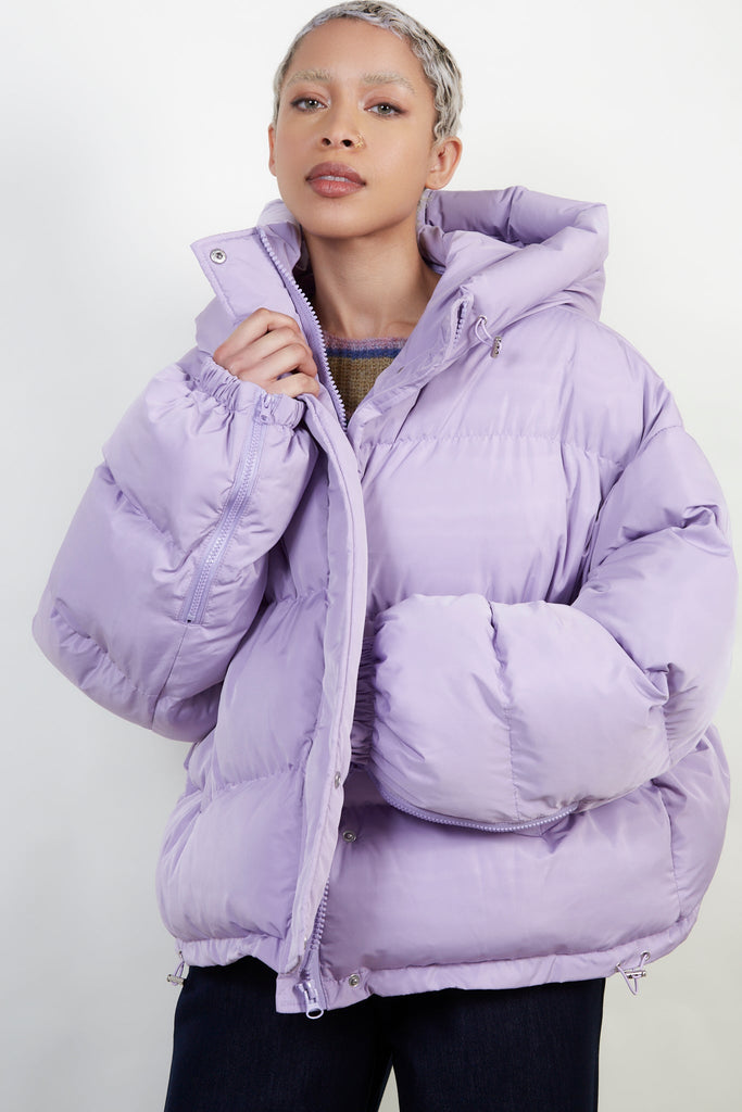 Lilac hooded puffer jacket_1
