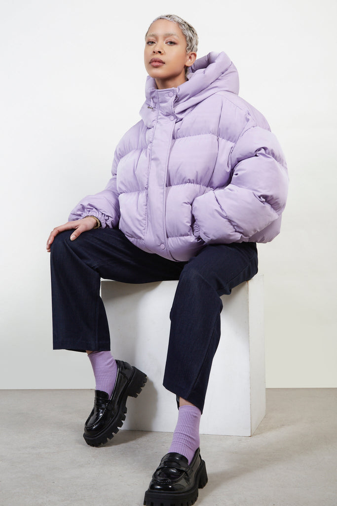 Lilac hooded puffer jacket_5
