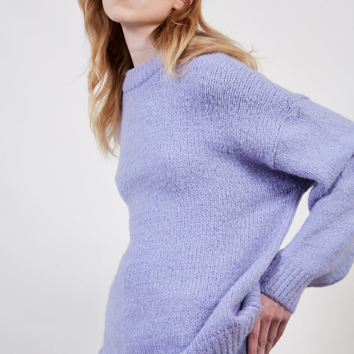 Lilac oversized crew neck jumper | Glassworks London