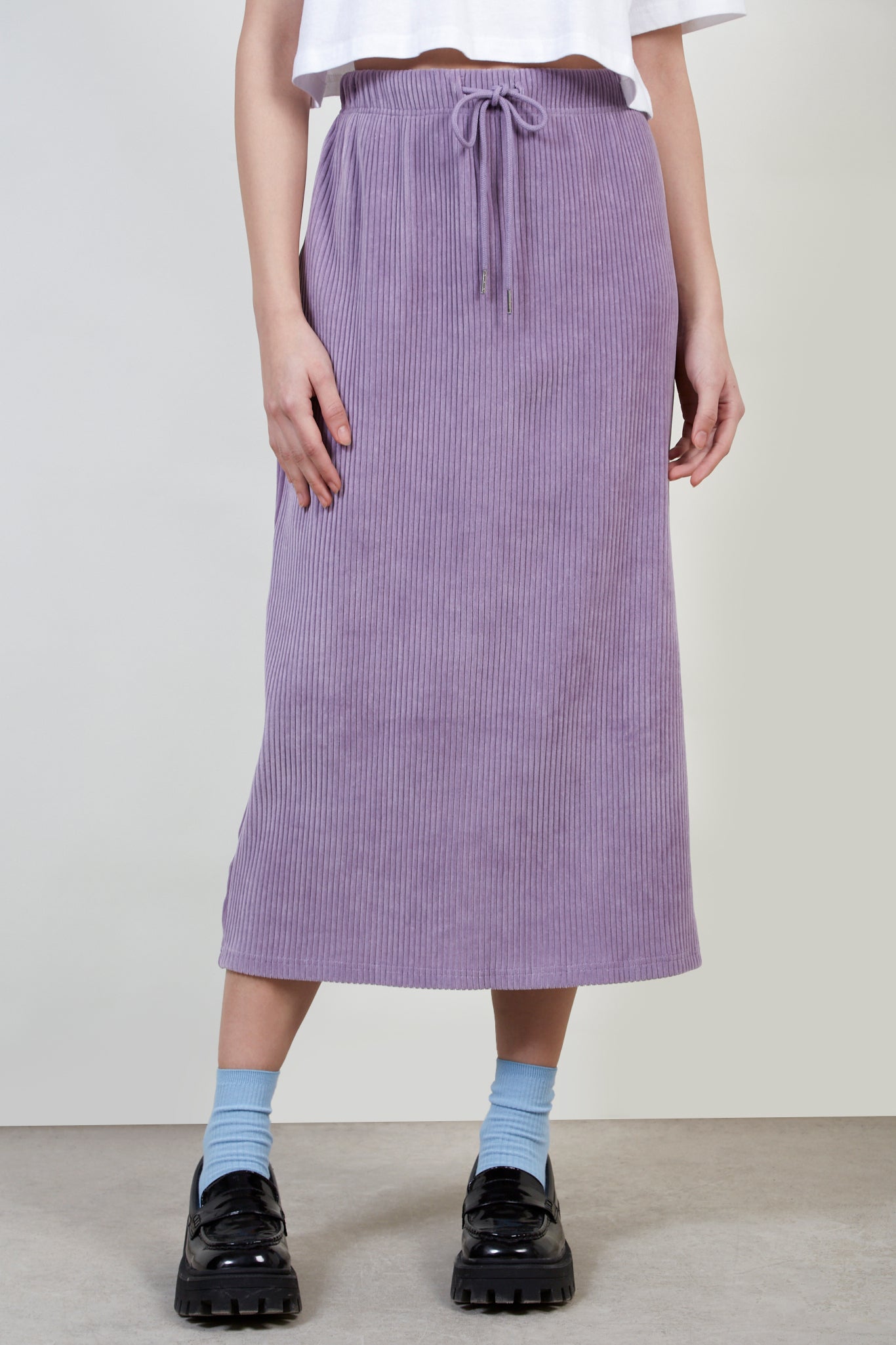 Lilac ribbed velvet skirt_1