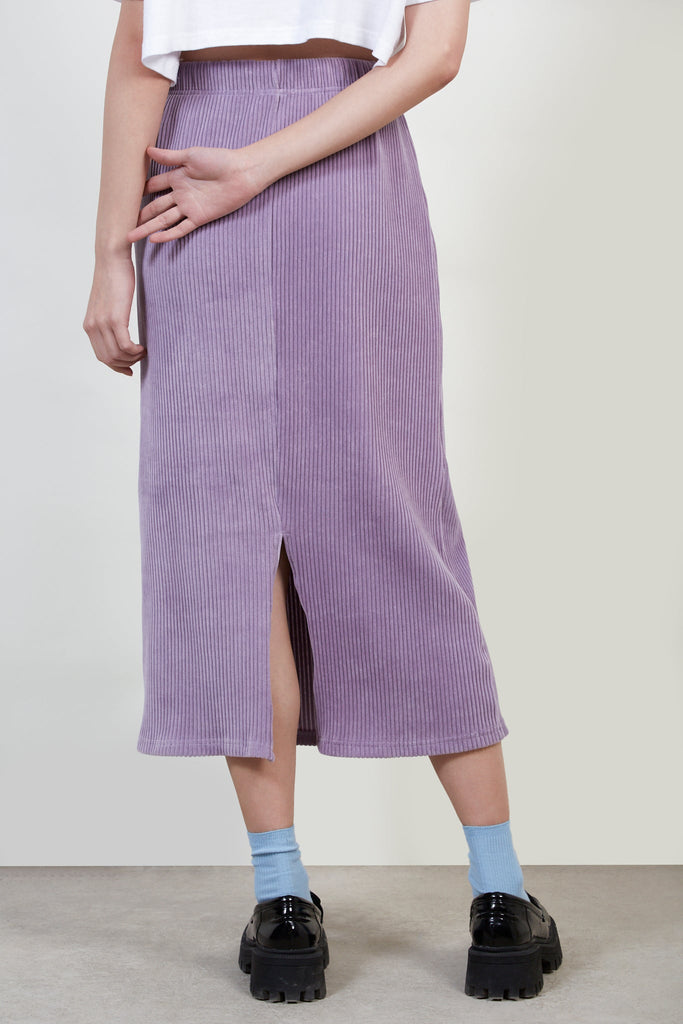 Lilac ribbed velvet skirt_3