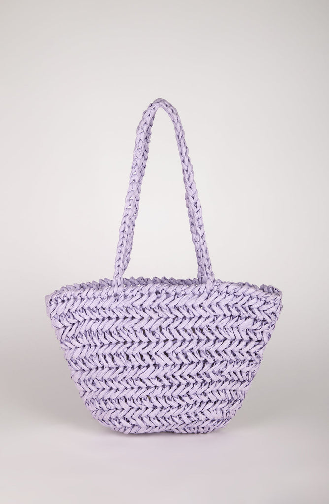 Lilac straw mini tote bag_1