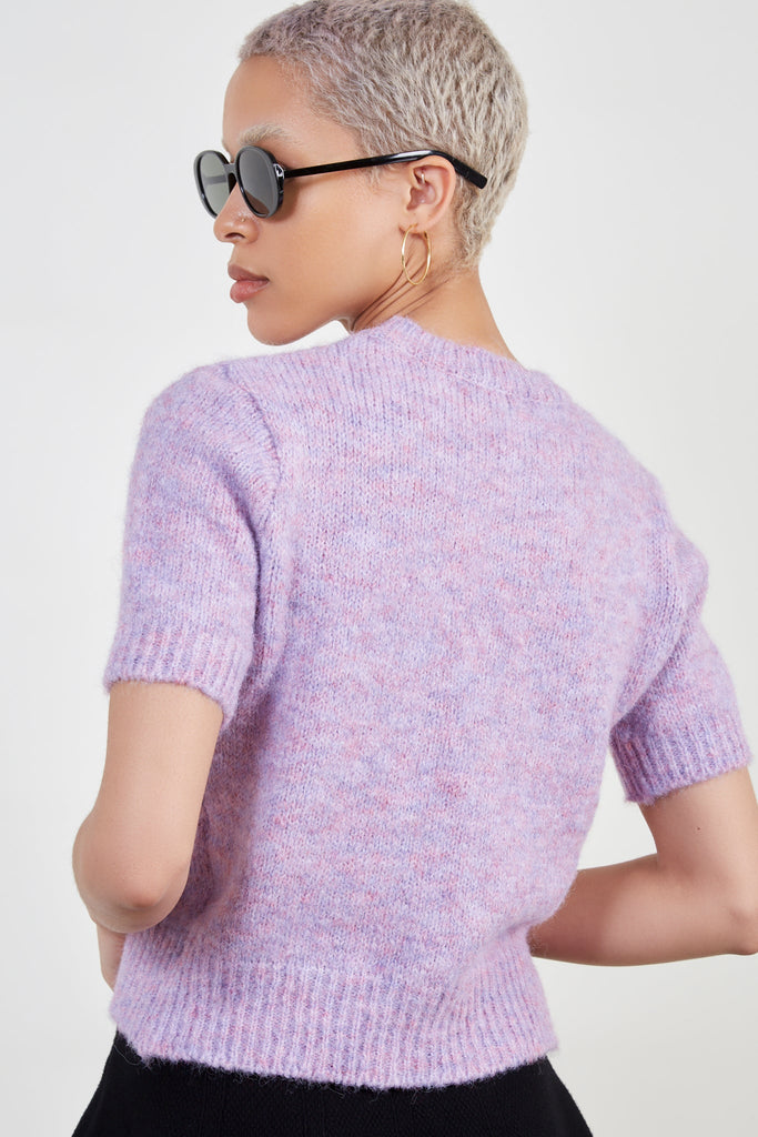 Lilac wool blend short sleeved jumper_5