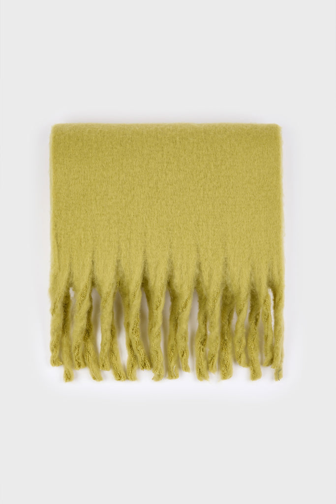 Lime green fuzzy thick scarf_1