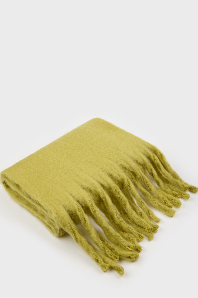 Lime green fuzzy thick scarf_2