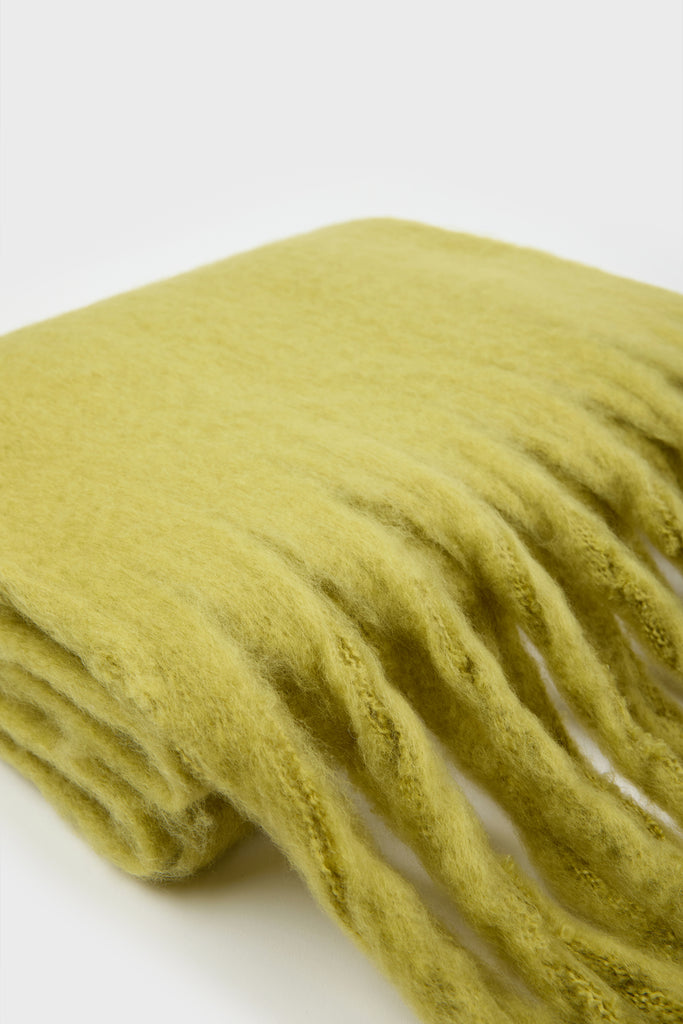 Lime green fuzzy thick scarf_3