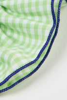 Lime green gingham and navy trim scrunchie_2
