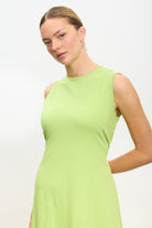 Lime green peek back jersey dress_3