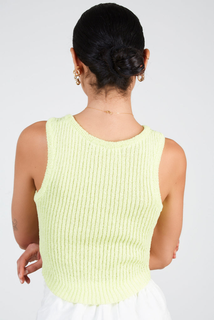 Lime green ribbed round neck tank_2