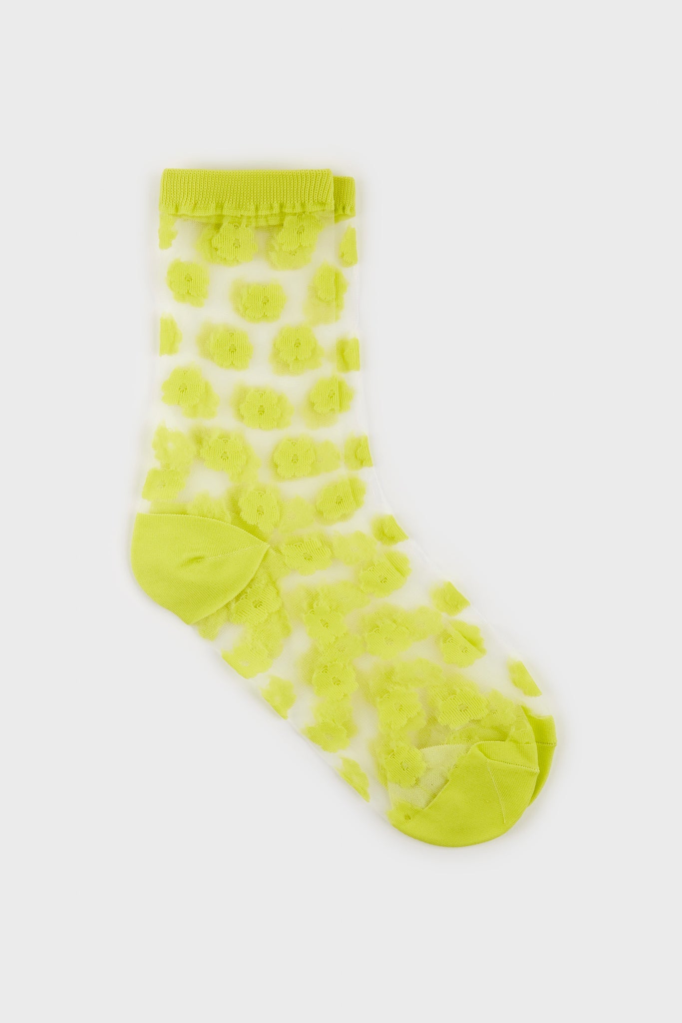 Lime sheer tiny flower socks_2