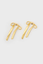 Matte gold ribbon drop earrings_2
