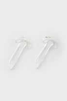Matte silver ribbon drop earrings_1