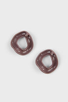 Mauve thick organic circle earrings_2