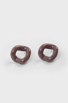 Mauve thick organic circle earrings_1