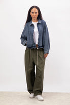 Mid blue denim zip up bomber jacket_5