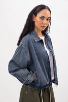 Mid blue denim zip up bomber jacket_2