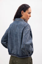 Mid blue denim zip up bomber jacket_3