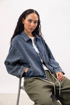 Mid blue denim zip up bomber jacket_6