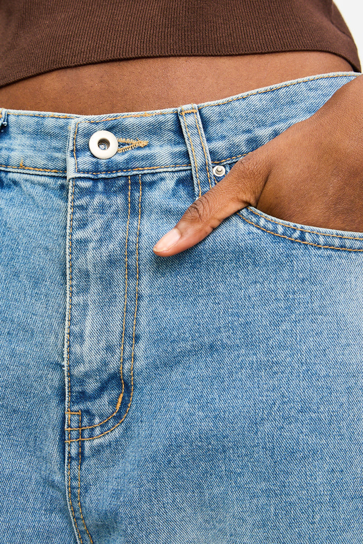 Mid blue washed slouchy wide leg jeans_3