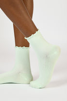 Mint green lettuce trim classic socks_1