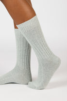 Mint green ribbed alpaca blend socks_3