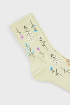 Mint green scattered wild flower socks_4
