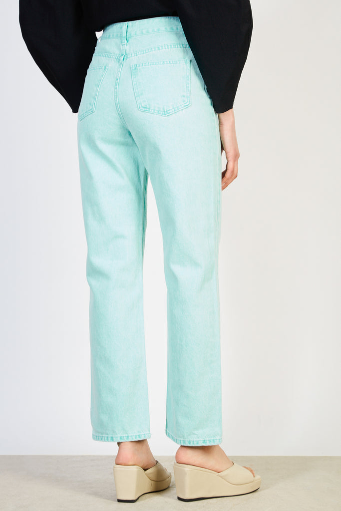 Mint green wide leg jeans_2