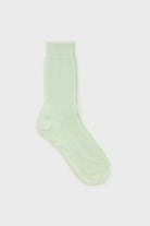 Mint linen blend ribbed socks_1