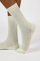 Mint linen blend ribbed socks_3