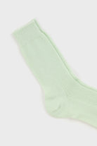 Mint linen blend ribbed socks_2
