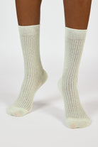 Mint linen blend ribbed socks_4