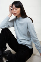 Mint green alpaca blend mock neck knit top_5