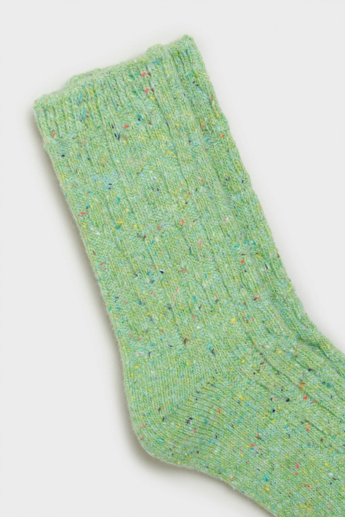 Mint green rainbow fleck thick socks_2