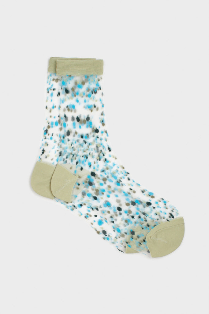 Mint sheer multicolour dot socks_1