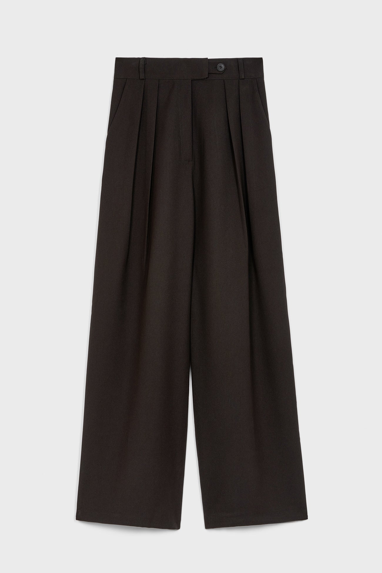Black double pleat smart trousers_1