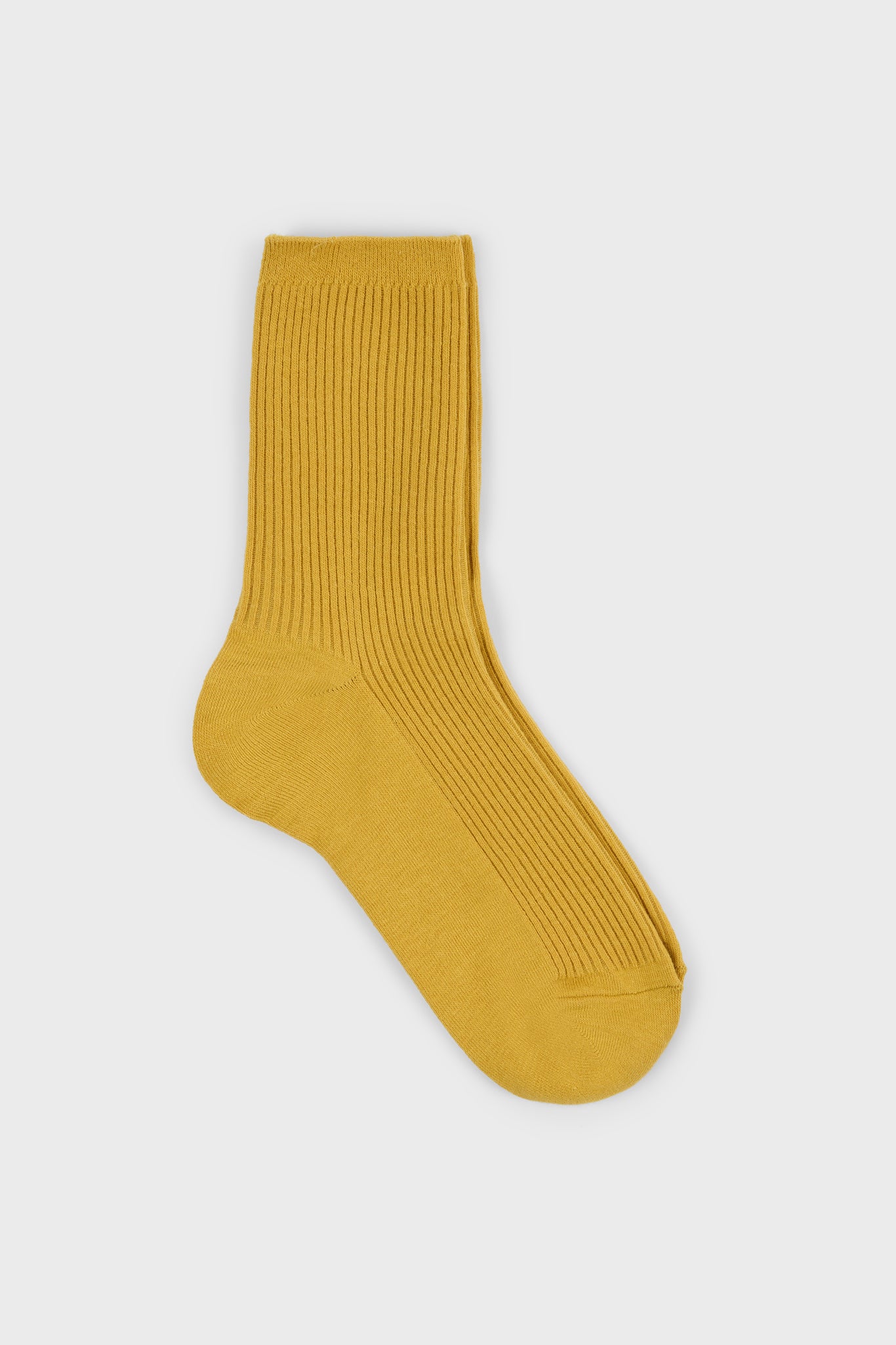 Mustard classic ribbed socks_1