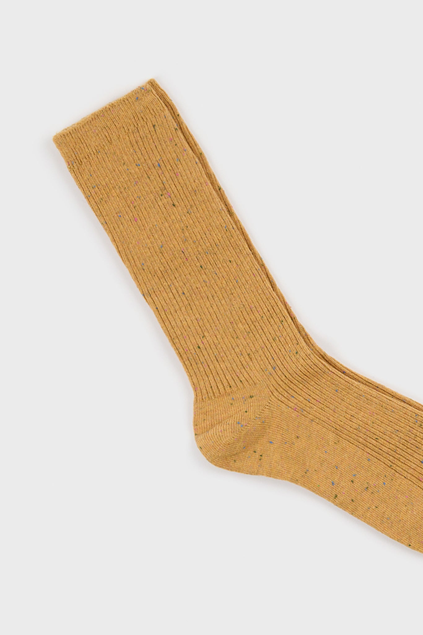 Mustard rainbow fleck ribbed socks_2