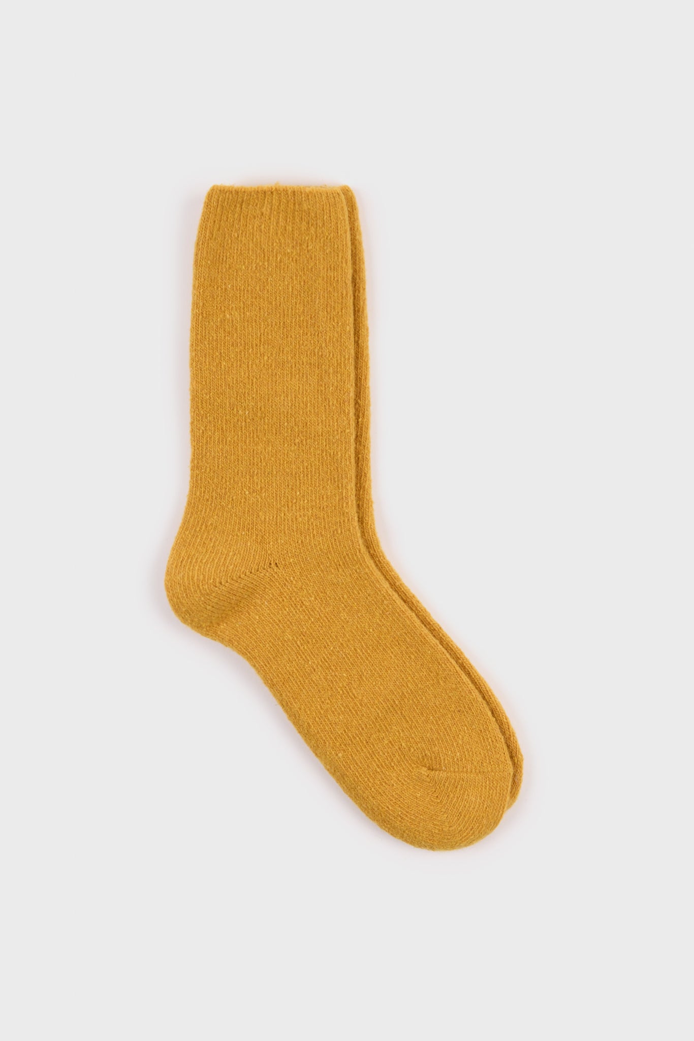 Mustard smooth cashmere wool blend socks_1