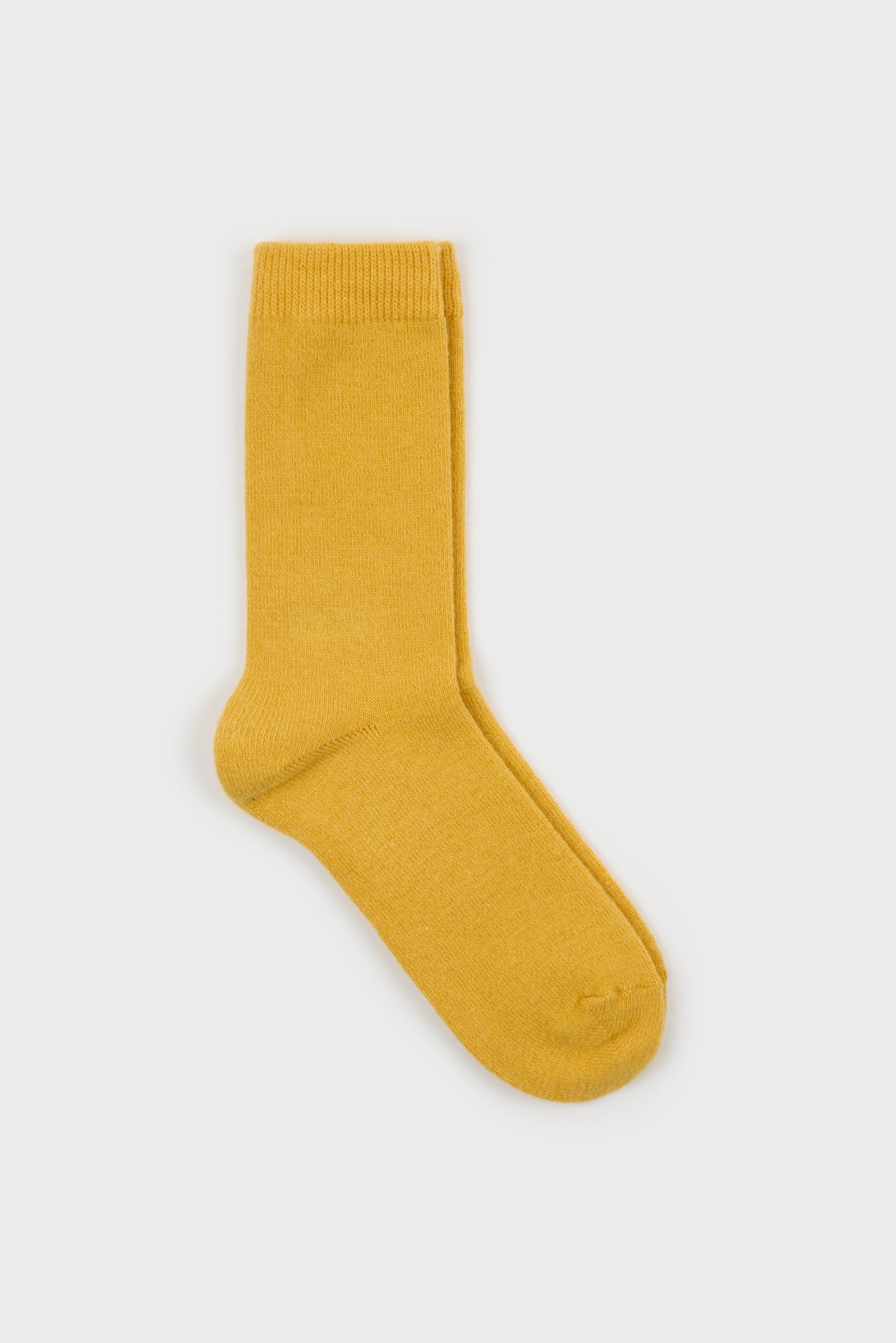 Mustard smooth wool blend socks_1