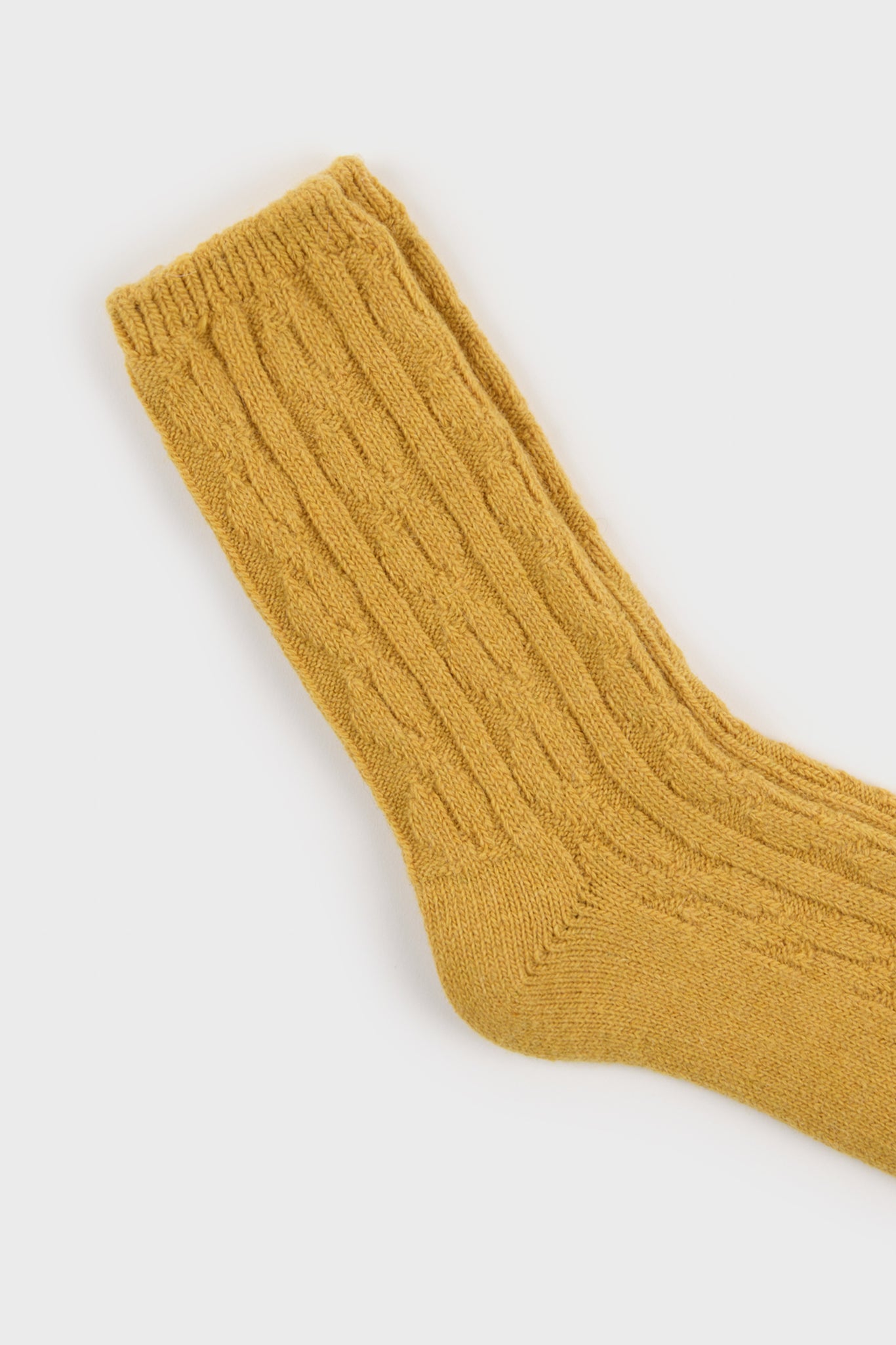 Mustard wool blend ribbed socks_2