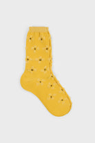 Mustard yellow tufted daisy socks_1