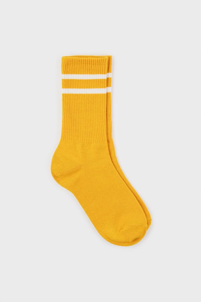 Mustard double varsity stripe socks_2