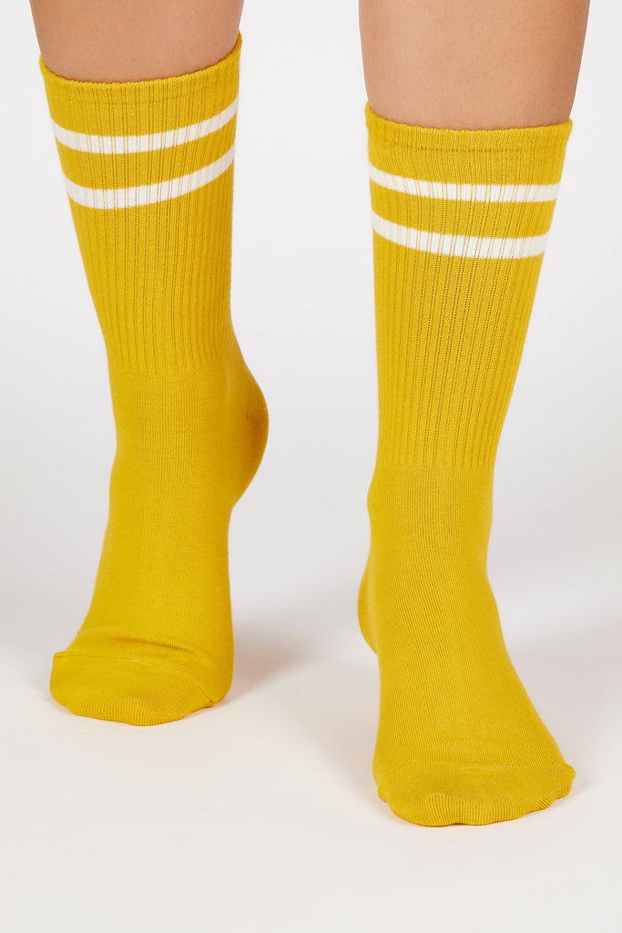 Mustard double varsity stripe socks_3